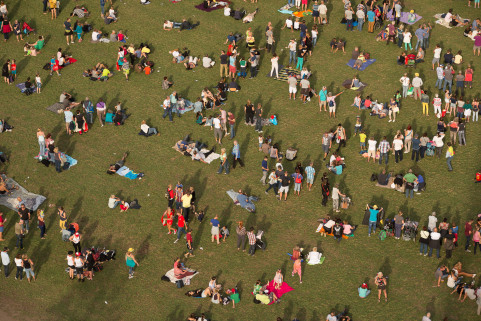 Festivalgangers in Kiewit