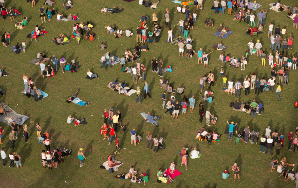 Festivalgangers in Kiewit