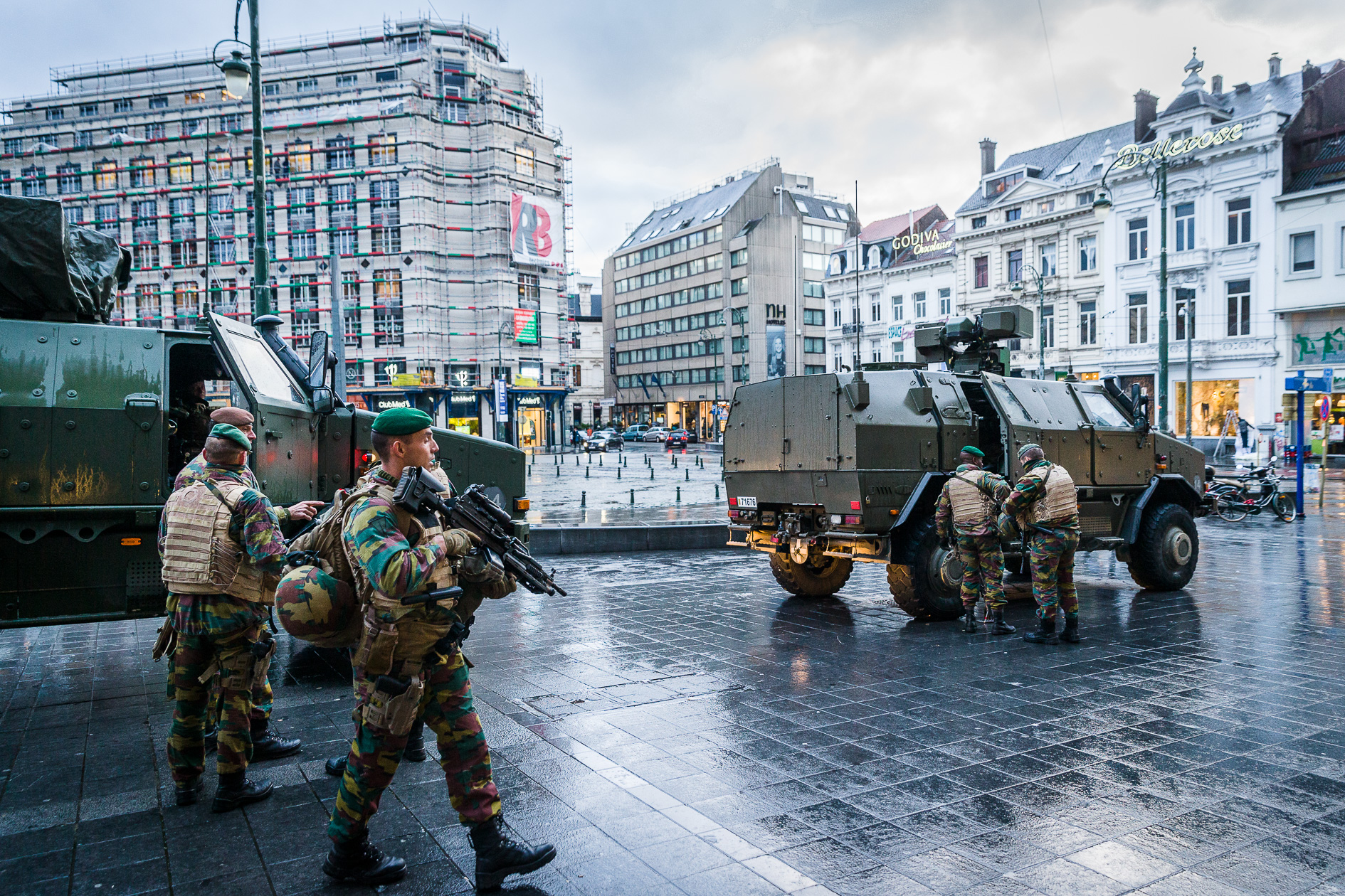 Terrorlevel IV in Brussels Louisalaan.