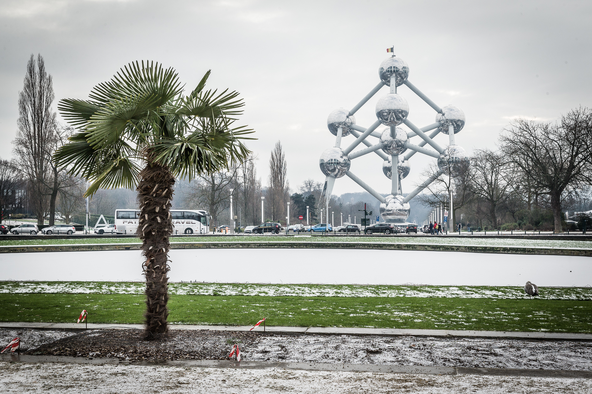 Atomium Brussels during winter